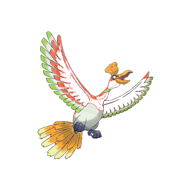 Ho-Oh Gen 2 Pokemon color study